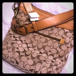 Coach tan small shoulder bag